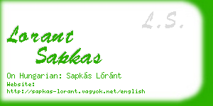 lorant sapkas business card