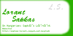 lorant sapkas business card